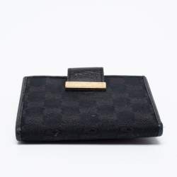 Gucci Black GG Canvas and Leather French Wallet