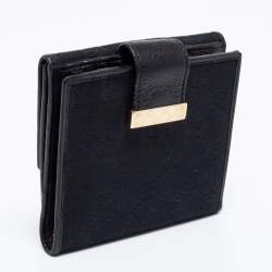 Gucci Black GG Canvas and Leather French Wallet