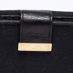 Gucci Black GG Canvas and Leather French Wallet