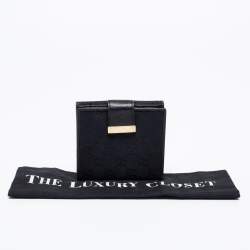Gucci Black GG Canvas and Leather French Wallet
