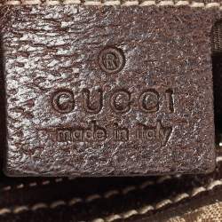 مملوكة مسبقًا Gucci Beige/Brown GG Canvas and Leather Horsebit Amalfi Hobo