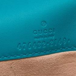 Pre Owned حقيبة كتف غوتشي ديونسيوس سوبر جلد وقطيفة أزرق مخضر صغيرة