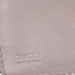 Pre Owned محفظة بسحاب مستدير غوتشي جلد ميكروغ وتشيسيما وردي فاتح