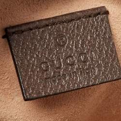 Pre Owned Gucci Brown GG Supreme Canvas and Leather Mini Ophidia Round Bag