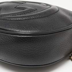 Pre Owned Gucci Black Leather Mini Soho Disco Chain Crossbody Bag