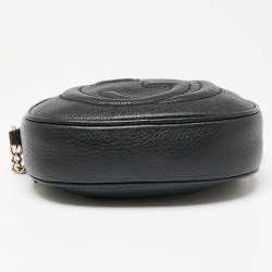 Pre Owned Gucci Black Leather Mini Soho Disco Chain Crossbody Bag
