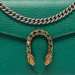 Pre Owned محفظة بسلسلة غوتشى دينسيوس جلد اخضر