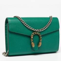 Pre Owned محفظة بسلسلة غوتشى دينسيوس جلد اخضر