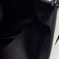 Pre Owned Gucci Grey/Black Canvas and Leather Bamboo Handle Hobo