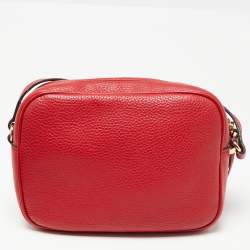 Pre Owned حقيبة كروس غوتشي سوهو ديسكو جلد أحمر 