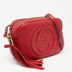 Pre Owned حقيبة كروس غوتشي سوهو ديسكو جلد أحمر 