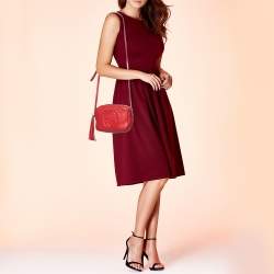 Pre Owned حقيبة كروس غوتشي سوهو ديسكو جلد أحمر 