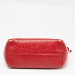 Pre Owned Gucci Red Leather Mini Swing Tote 