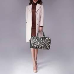 Gucci Black/Beige GG Supreme Canvas and Leather Medium Arabesque Boston Bag
