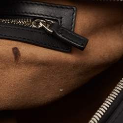 Gucci Black/Beige GG Supreme Canvas and Leather Medium Arabesque Boston Bag