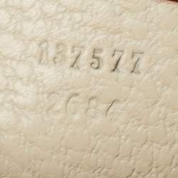 مملوكة مسبقًا Gucci Off White Leather Bamboo Ring Half Moon Hobo