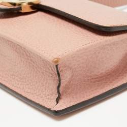 Pre Owned Gucci English Rose Leather Interlocking G Wallet on Chain