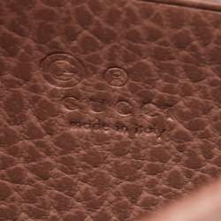 Pre Owned Gucci English Rose Leather Interlocking G Wallet on Chain