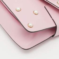 Pre Owned Gucci Pink Leather Broadway Pearly Bee Shoulder Bag