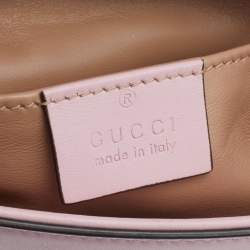 Pre Owned Gucci Pink Leather Broadway Pearly Bee Shoulder Bag