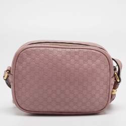 Pre Owned حقيبة كروس غوتشي صنشاين ديسكو جلد ميكروغوسيشيما وردي