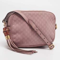 Pre Owned حقيبة كروس غوتشي صنشاين ديسكو جلد ميكروغوسيشيما وردي