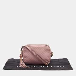 Pre Owned حقيبة كروس غوتشي صنشاين ديسكو جلد ميكروغوسيشيما وردي