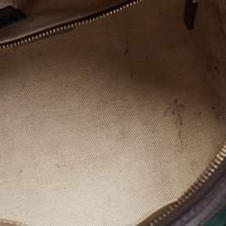 Pre Owned Gucci Dark Brown/Beige GG Canvas and Leather Small Vintage Web Boston Bag