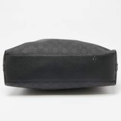 Pre Owned Gucci Grey/Black GG Canvas and Leather Hobo