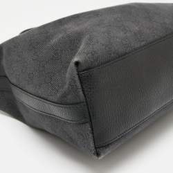 Pre Owned Gucci Grey/Black GG Canvas and Leather Hobo