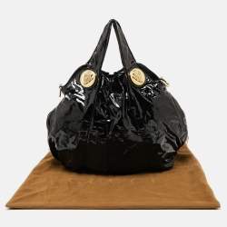 مملوكة مسبقًا Gucci Black Patent Leather Large Hysteria Tote