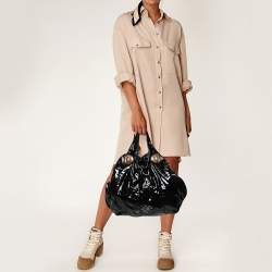 مملوكة مسبقًا Gucci Black Patent Leather Large Hysteria Tote