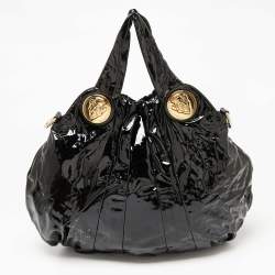 مملوكة مسبقًا Gucci Black Patent Leather Large Hysteria Tote