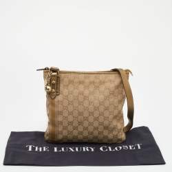 Gucci Beige/Gold GG Canvas Jolicoeur Charms Messenger Bag