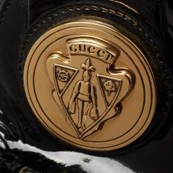 مملوكة مسبقًا Gucci Black Patent Leather Large Hysteria Hobo