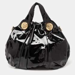مملوكة مسبقًا Gucci Black Patent Leather Large Hysteria Hobo