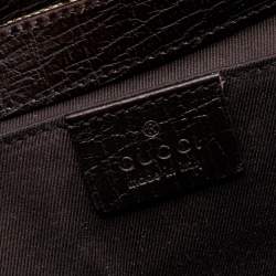 Pre Owned حقيبة كلتش غوتشي هورسبيت جلد وكانفاس جي جي بيج/بني بسلسلة