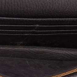 مملوكة مسبقًا Gucci Black Leather GG Marmont Flap Chain Wallet