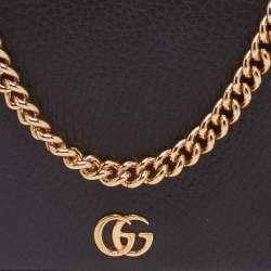 مملوكة مسبقًا Gucci Black Leather GG Marmont Flap Chain Wallet