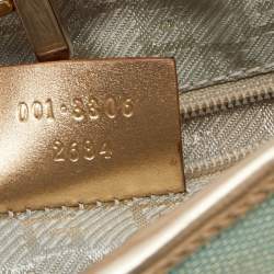 Pre Owned Gucci Blue/Gold Canvas and Leather Jackie O Hobo