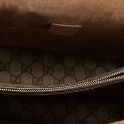 Pre Owned Gucci Beige GG Supreme Canvas and Suede Medium Dionysus Shoulder Bag