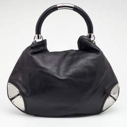 مملوكة مسبقًا حقيبة هوبو غوتشي بابوسكا إندي جلد سوداء كبيرة