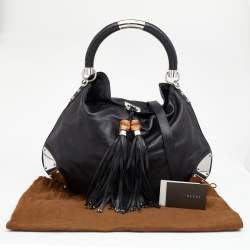 مملوكة مسبقًا حقيبة هوبو غوتشي بابوسكا إندي جلد سوداء كبيرة