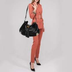 مملوكة مسبقًا حقيبة هوبو غوتشي بابوسكا إندي جلد سوداء كبيرة