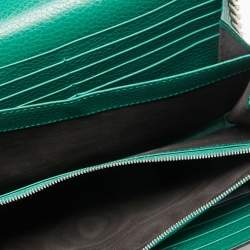 Pre Owned Gucci Green Leather Dionysus Wallet On Chain
