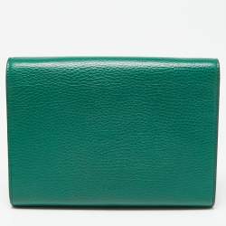 Pre Owned Gucci Green Leather Dionysus Wallet On Chain
