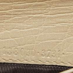 Pre Owned Gucci Beige GG Canvas and Leather Web Horsebit Compact Wallet