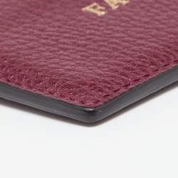 Pre Owned Gucci Burgundy Leather Card Holder