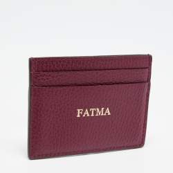 Pre Owned Gucci Burgundy Leather Card Holder