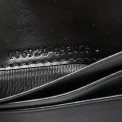 Pre Owned حافظة بطاقات غوتشي جلد غوتشيسيما سوداء  قلاب فيونكة 